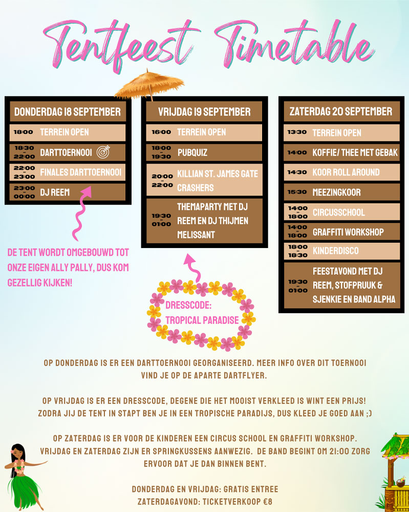Line Up Tentfeest Achthuizen